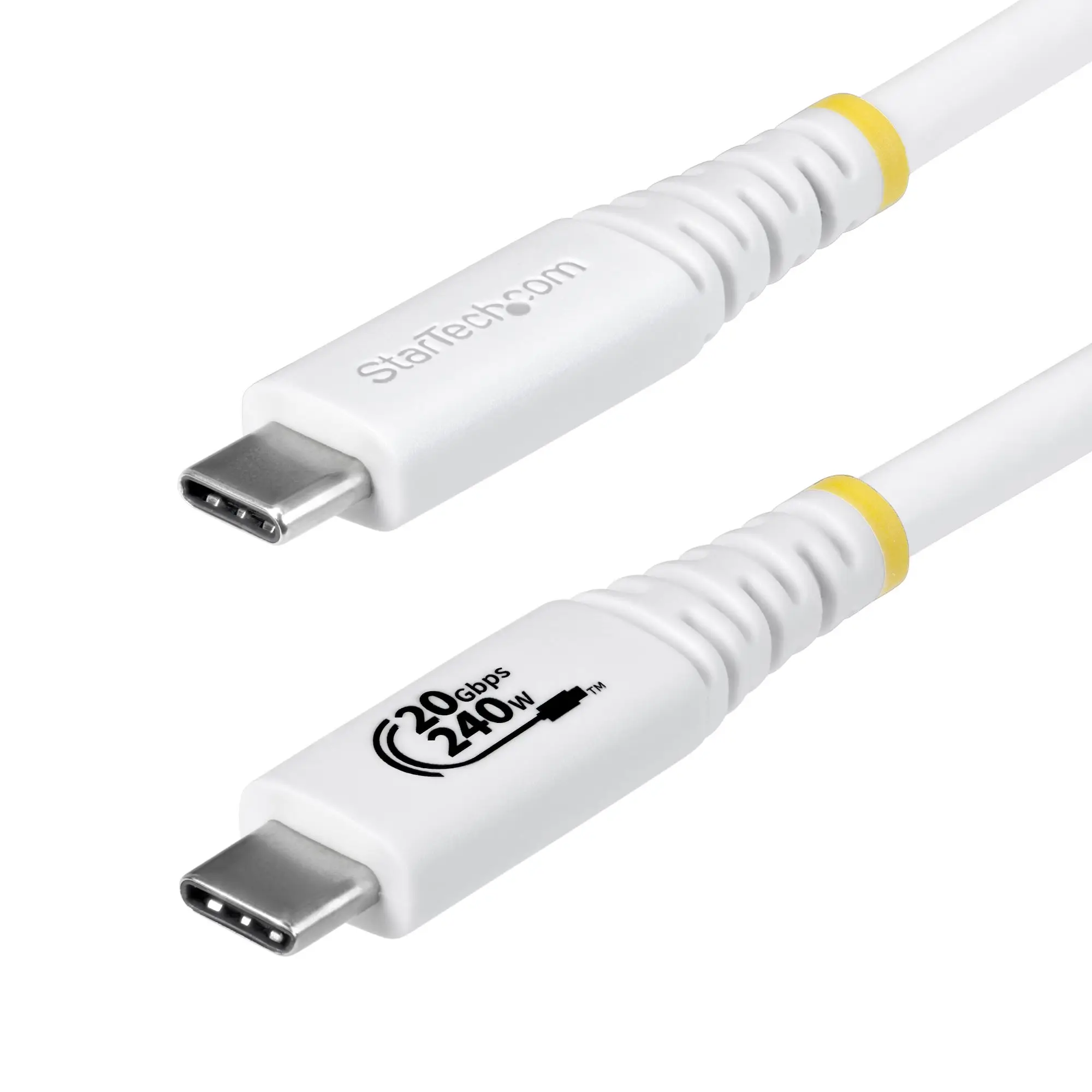 Cable USB4 2m - Cable USB-C Certificado USB-IF - 20Gbps - PD 240W EPR - 4K120 - DP 1.4 - Cable USB Tipo C - Recubrimiento de TPE - Blanco