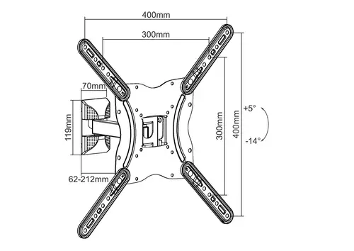 Soporte de pared pivotante para TV de 23"-55 - Imagen 5