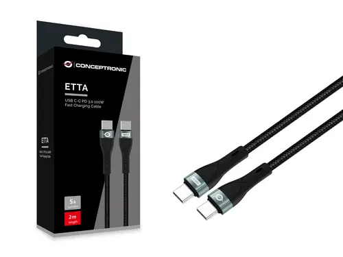 ETTA01B20 cable USB USB 2.0 2 m USB C Negro - Imagen 3