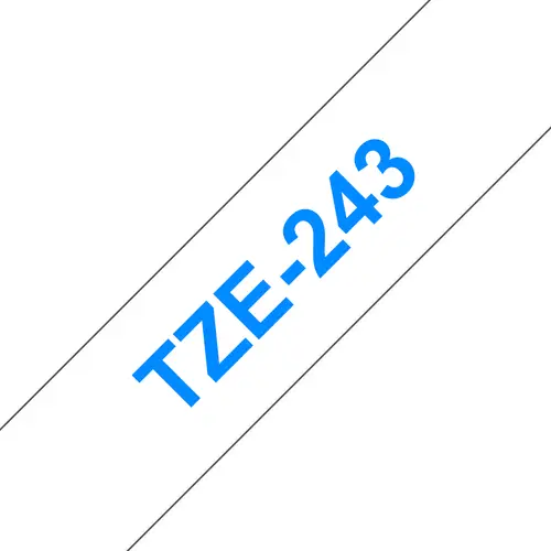TZE-243 cinta para impresora de etiquetas Azul sobre blanco - Imagen 1