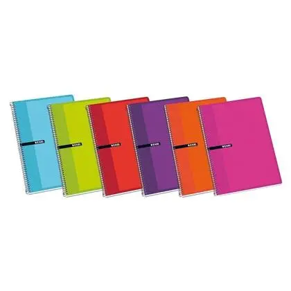 ENRI CUADERNO ESPIRAL 80 HOJAS 4X4 CON MARGEN TAPAS DURAS FOLIO COLORES -5U-