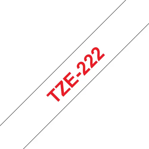 TZE-222 cinta para impresora de etiquetas Rojo sobre blanco - Imagen 1