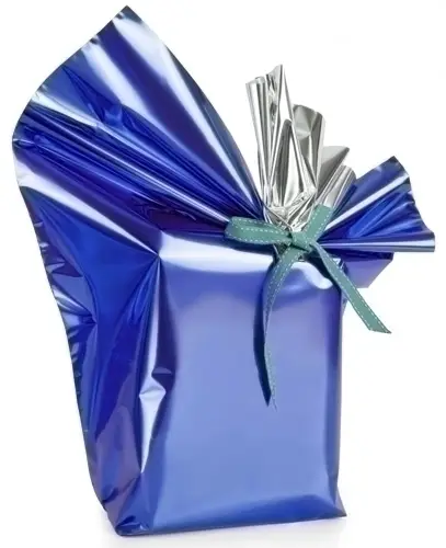 PAPEL REGALO COLIBRI 60x15 AZUL METALIZA