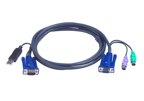 2L5503UP cable para video, teclado y ratón (kvm) Negro 3 m - Imagen 1