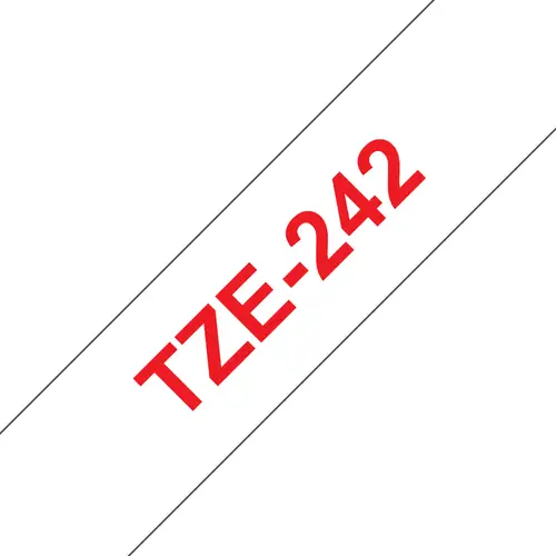 TZE-242 cinta para impresora de etiquetas Rojo sobre blanco - Imagen 1
