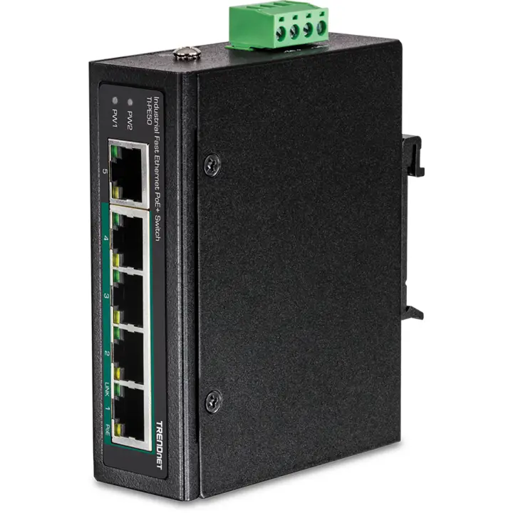 TI-PE50 switch No administrado Fast Ethernet (10/100) Energía sobre Ethernet (PoE) Negro