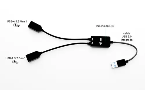 USB-A Cable HUB 2 port (2x USB-A) - Imagen 7