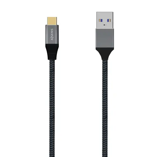 Cable USB 3.1 Gen2 Aluminio 10Gbps 3A, Tipo USB-C/M-A/M, Gris, 0.5M - Imagen 1