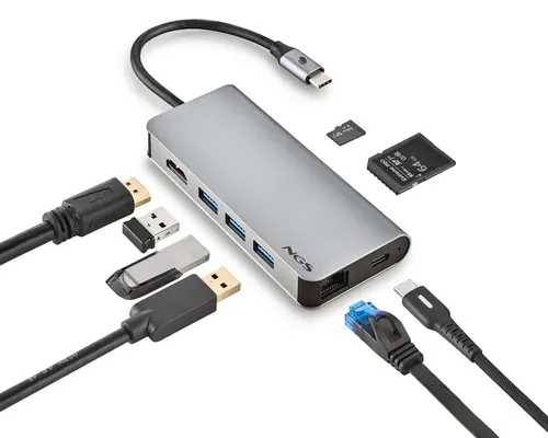 WONDER DOCK 8 USB 2.0 Type-C Plata - Imagen 4