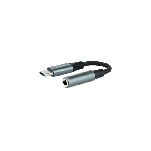 Cable Adaptador Audio USB-C/M a Jack 3.5/H, 11 cm, Negro/Gris - Imagen 1
