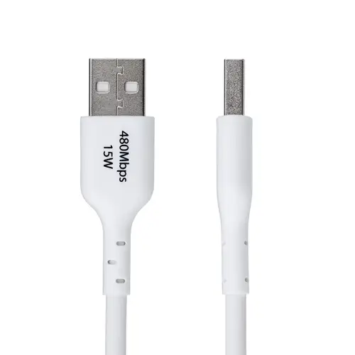 Cable Cargador USB-A a USB-C de 3m - Cable Adaptador USB-A a USB Tipo C - 3A - Cable de Carga y Sincronización - USB 2.0 - Recubrimiento de TPE - M/M - Blanco - Imagen 2