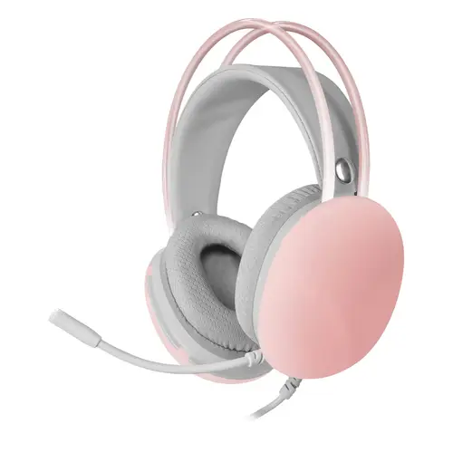 MH-GLOW Rosa, Auriculares 360° Full Chroma RGB Flow, Micrófono Cancelación de Ruido, Diseño Ultra-ligero, Almohadillas Mempory-Foam, Compatibilidad Universal - Imagen 1