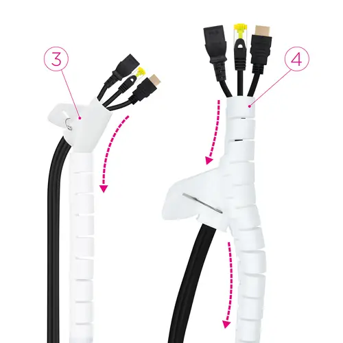 Organizador de Cables Flexible 25 mm, Blanco, 1 m - Imagen 4