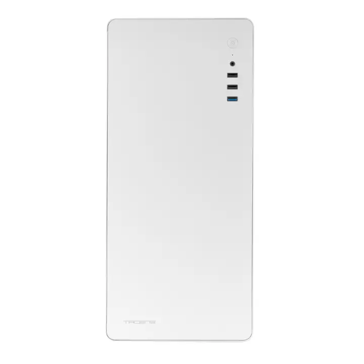 ENSIS, Caja PC ATX, Diseño Completamente Metálico, Estructura Robusta Ultrarresistente, Semitorre con Ventilador 120mm FDB Ultrasilencioso, USB 3.0, Blanco