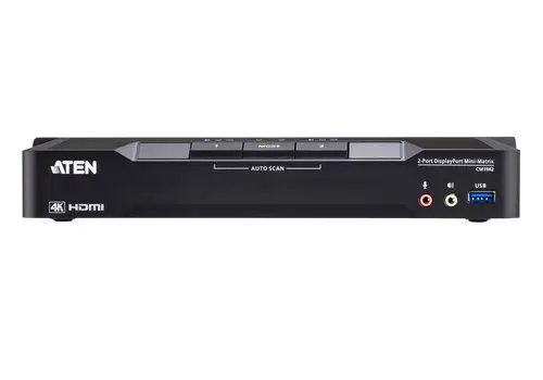 Matriz de vídeo en formato compacto KVM DisplayPort 4K dual display de 2 puertos con Boundless Switching - Imagen 2
