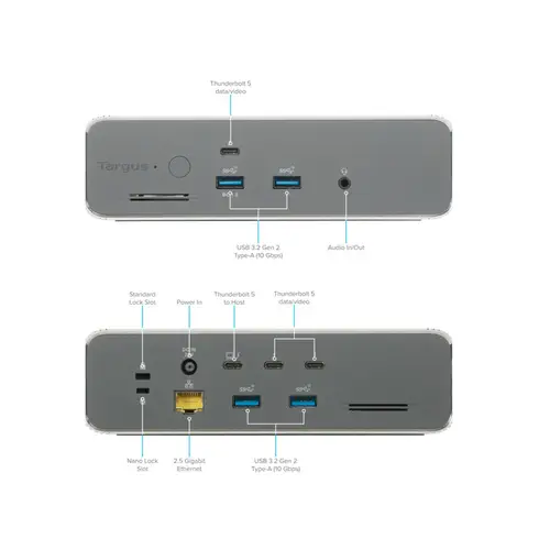DOCK230EUZ base para portátil y replicador de puertos Alámbrico Thunderbolt 5 Plata - Imagen 3