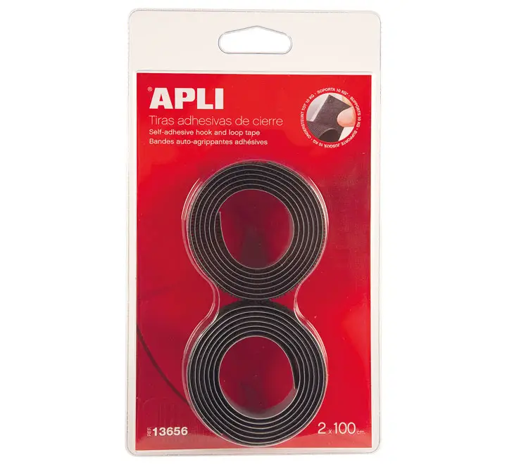 APLI TIRAS ADHESIVAS DE CIERRE 2X100CM NEGRO