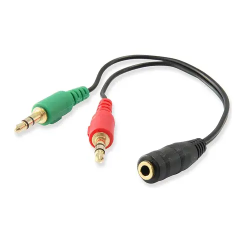 EC1642 cable de audio 0,15 m 3,5mm 2 x 3,5mm Negro, Verde, Rojo - Imagen 1