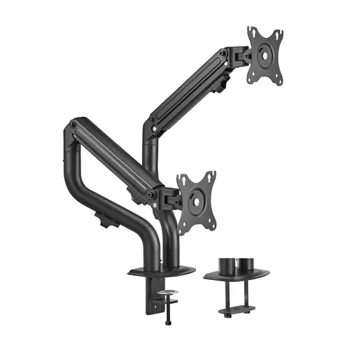 Soporte de Mesa ECO Contrapeso Giratorio e Inclinable para Monitor/TV 8Kg (3 Pivotes, 2 Brazos) de 17-32, Negro - Imagen 1