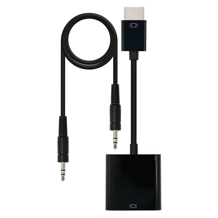 CONVERSOR HDMI A SVGA+AUDIO, HDMI/M-SVGA/H+3.5/H, NEGRO, 10 CM+1.0 M