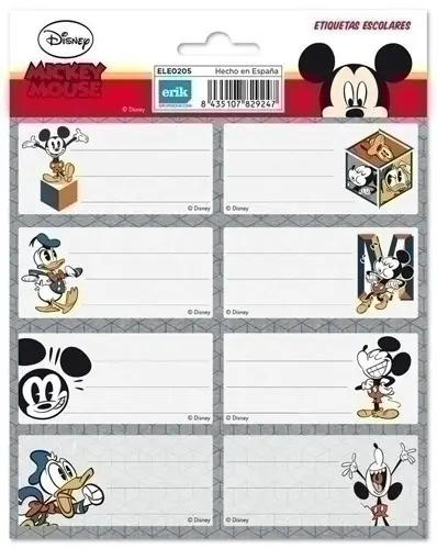 ETIQUETA ESCOLAR ERIK 15,8x20 DISNEY