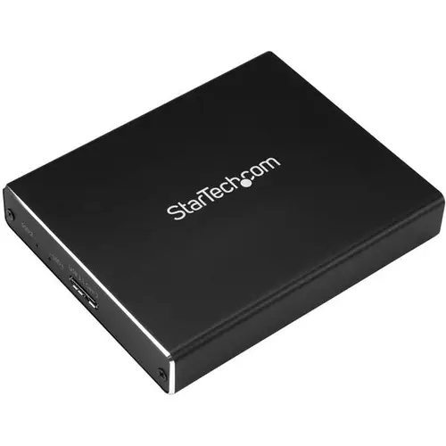 Caja de Dos Bahías M.2 NGFF - USB 3.1 (10Gbps) - RAID - Caja Externa USB-C y USB-A de Aluminio - Imagen 1
