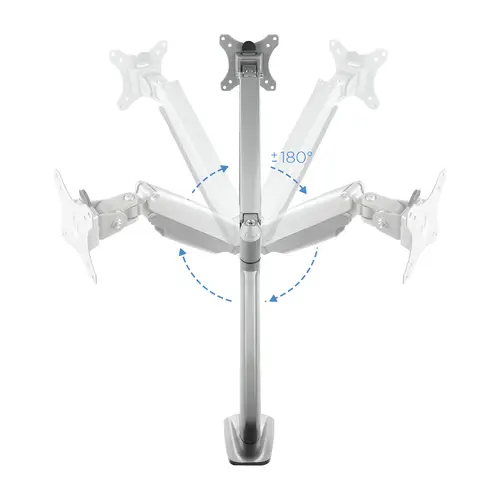 Soporte de Mesa Giratorio e Inclinable para Pantalla (Monitor / TV Plasma / LCD / LED) 13  32, de Un Brazo, Plata - Imagen 6