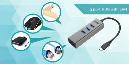 Metal USB-C HUB 3 Port + Gigabit Ethernet Adapter - Imagen 8