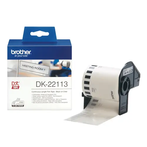 DK-22113 cinta para impresora de etiquetas Negro sobre transparente - Imagen 1