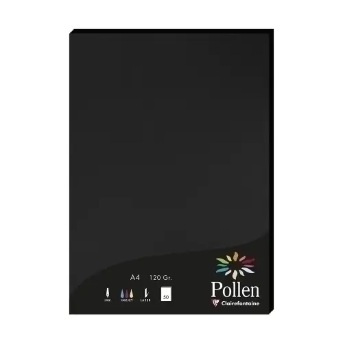 PAPEL CLAIREFONTAINE POLLEN A4 50h NEGRO