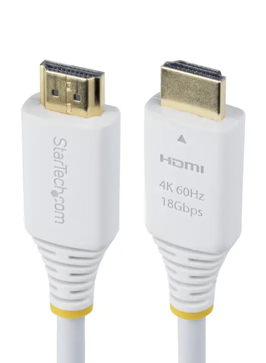 Cable HDMI Premium Certificado Alta Velocidad de 3m - Cable HDMI UHD - 4K 60Hz/1440p 144Hz - HDR10/HDCP 2.2/ARC - 18Gb - Cable HDMI 2.0 - Recubrimiento de TPE - Blanco