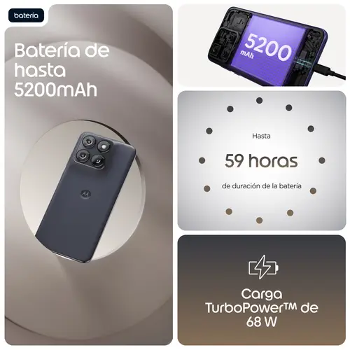 edge 70 fusion 17,2 cm (6.78") SIM doble Android 16.0 5G USB Tipo C 8 GB 256 GB 5200 mAh Negro - Imagen 10