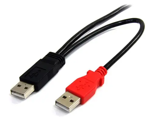 Cable de 1,8m USB 2.0 en Y para Discos Duros Externos - Cable Mini B a 2x USB A - Imagen 2