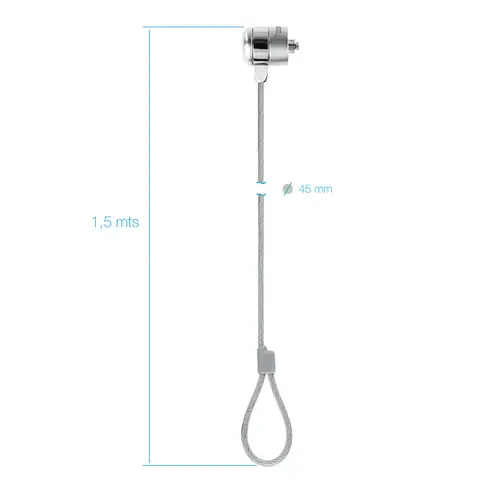 TQCLKC0025 cable antirrobo Plata 1,5 m - Imagen 3