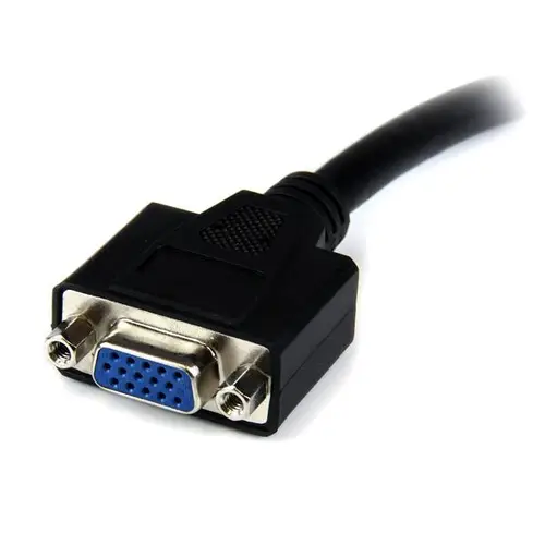 Adaptador Conversor de 20cm DVI-I a VGA - DVI-I Macho - HD15 Hembra - Cable Convertidor Negro - Imagen 3