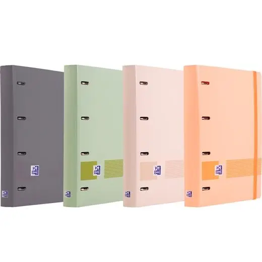 OXFORD EUROPEANBINDER BOREAL CARPETA 4 ANILLAS 4X35 A4+ C/RECAMBIO 5X5 T/PLÁSTICO ATERCIOPELADO C/SURTIDOS - Pack de 10 unidades
