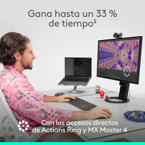 MX Master 4, ratón inalámbrico ergonómico con respuesta háptica avanzada, desplazamiento ultrarrápido, carga USB-C, Bluetooth, Windows, macOS grafito - Imagen 16