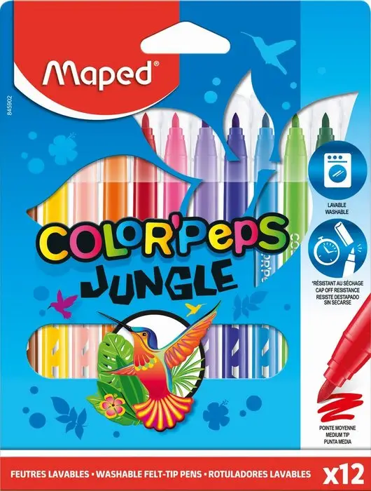 ESTUCHE CARTON 12 ROTULADORES JUNGLE 2.0 MAPED 845902