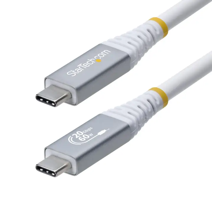 Cable USB4 3m - Cable USB-C Certificado USB-IF - 20Gbps - PD 240W EPR - 4K120 - DP 1.4 - Cable USB Tipo C - Recubrimiento de TPE - Blanco