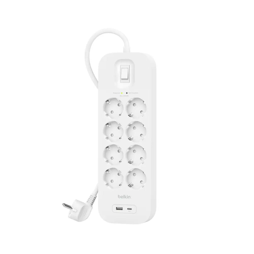 SRB003vf2M-V2 Blanco 8 salidas AC 2 m