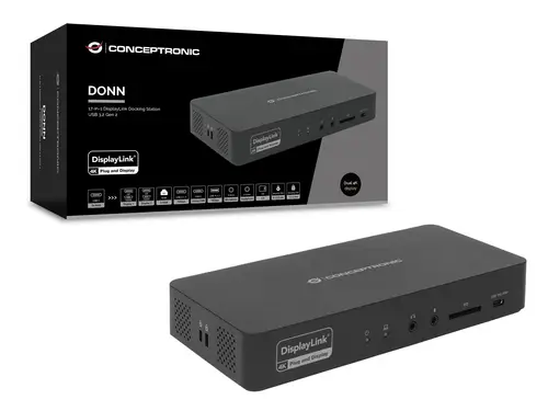 DONN31B base para portátil y replicador de puertos Alámbrico USB 3.2 Gen 2 (3.1 Gen 2) Type-C Negro - Imagen 5