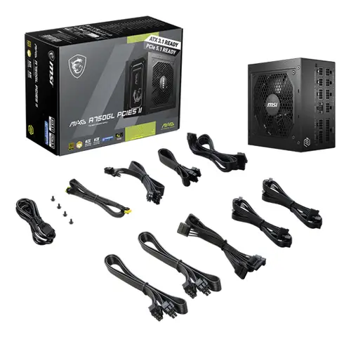 MAG A750GL PCIE5 II unidad de fuente de alimentación 750 W 20+4 pin ATX ATX Negro - Imagen 4