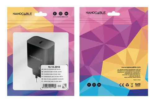 Cargador USB-C PD 30W, Negro - Imagen 3