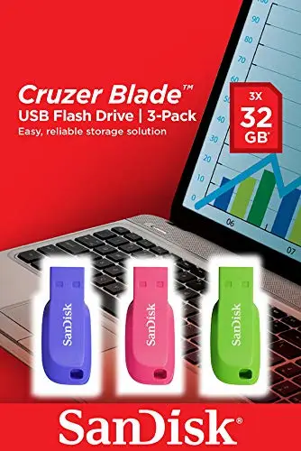 Cruzer Blade 3x 32GB unidad flash USB USB tipo A 2.0 Azul, Verde, Rosa