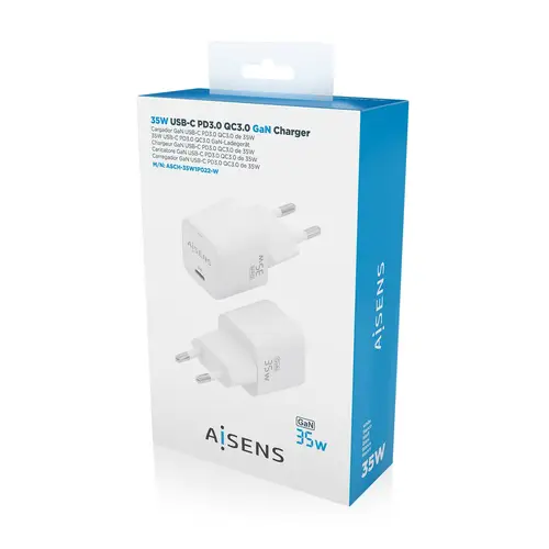 Cargador GaN 35W, 1xUSB-C PD3.0 QC4.0, Blanco - Imagen 6