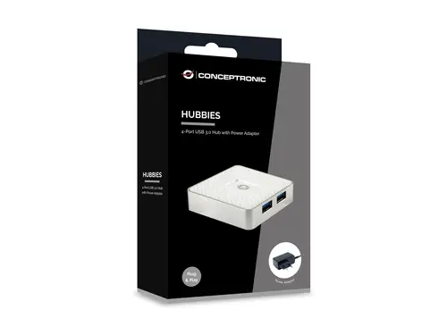 HUBBIES03W hub de interfaz USB 3.2 Gen 1 (3.1 Gen 1) Micro-B 5000 Mbit/s Blanco - Imagen 3