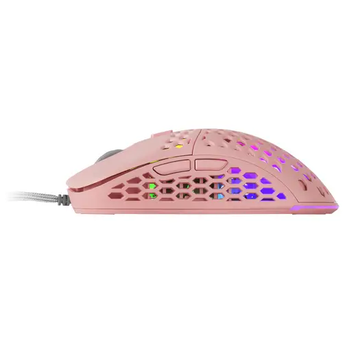 MM55P, Ratón Gaming inalambrico RGB Chroma, Ultra-ligero 55 g, 12800 DPI, Switches Mecánicos Programables HUANO, Rosa - Imagen 4