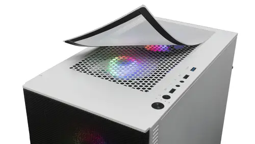 MCZW, Caja PC Compacta Premium, MicroATX, Panel+Frontal Mesh, Blanco - Imagen 7