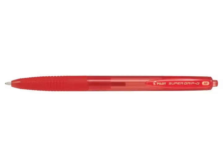 Super Grip G Rojo Bolígrafo de punta retráctil con pulsador Medio
