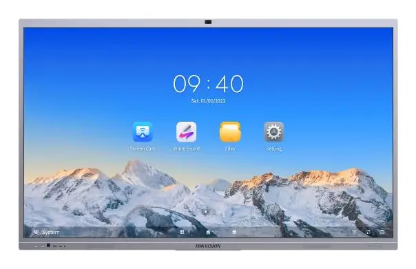 DS-D5C86RB/B pantalla de señalización Panel plano interactivo 2,18 m (86") LED Wifi 400 cd / m² 4K Ultra HD Plata Pantalla táctil Procesador incorporado Android